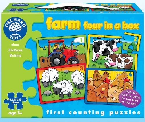 juegos: Orchard Toys - Caja con 4 puzzles, diseño de la granja
