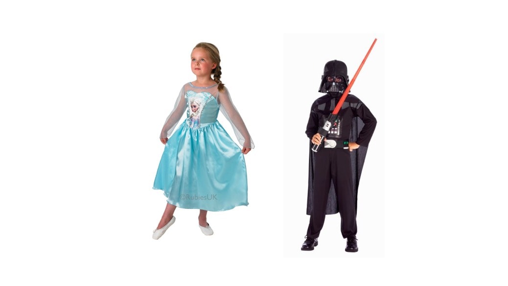 Los 2 disfraces más populares para el Carnaval 2015 para niños y niñas: Princesa Elsa y Darth Vader