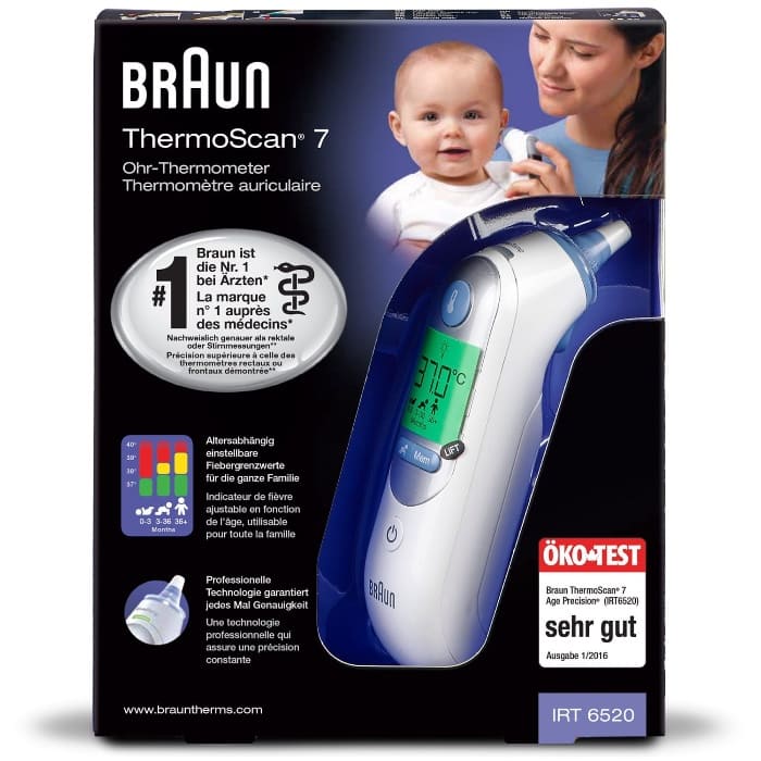 Braun Thermoscan 7 - Termómetro digital para bebés de oído