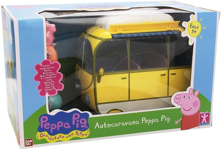 Peppa Pig Auto caravana de vacaciones, color amarillo (Bandai 84211)