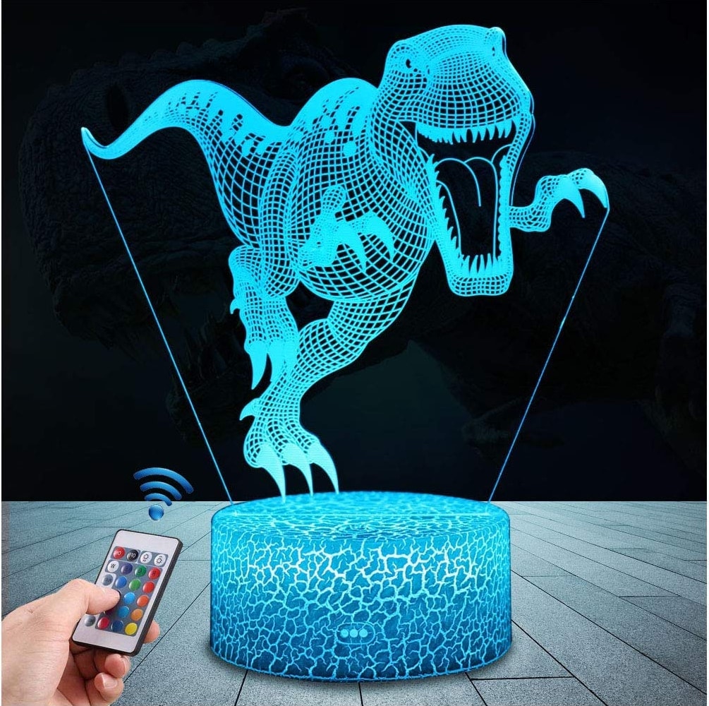 Lámpara de mesa 3D con proyección de dinosaurio