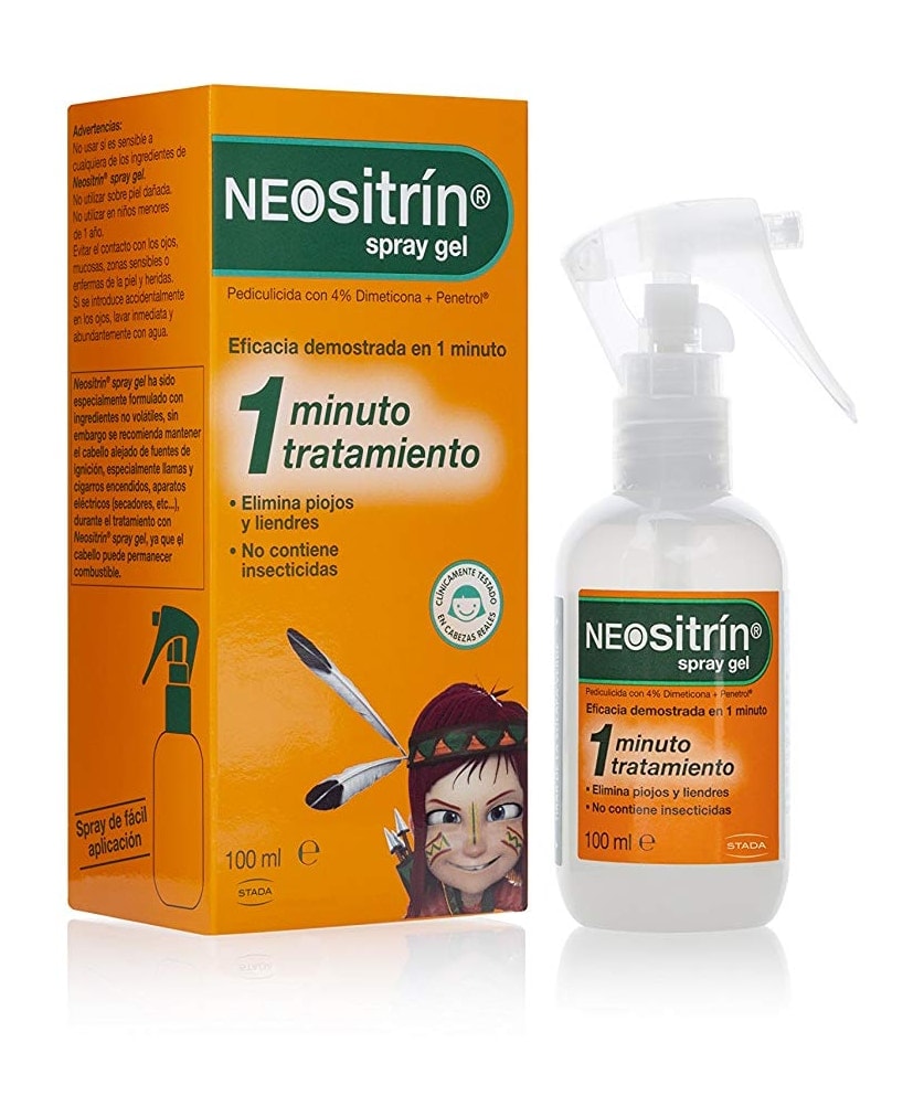 Neositrín - Spray Gel, Tratamiento para Eliminar Piojos y Liendres 