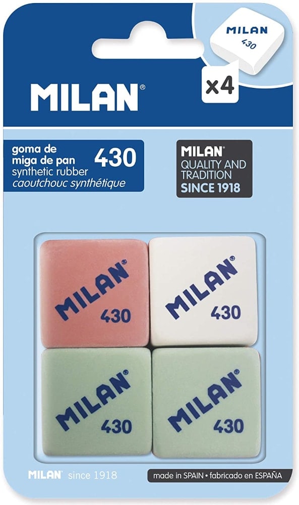 Milan BMM9215 - Pack de 4 gomas de borrar