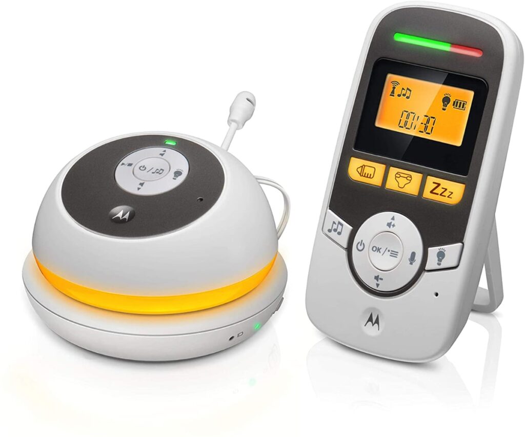Motorola MBP169 - Vigilabebés audio con pantalla de 1.5" y temporizador cuidado del bebé