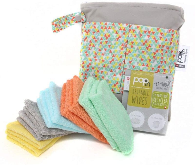 Toallitas lavables de Close Parent - Pack de 10 toallitas lavables de bambú en colores pastel