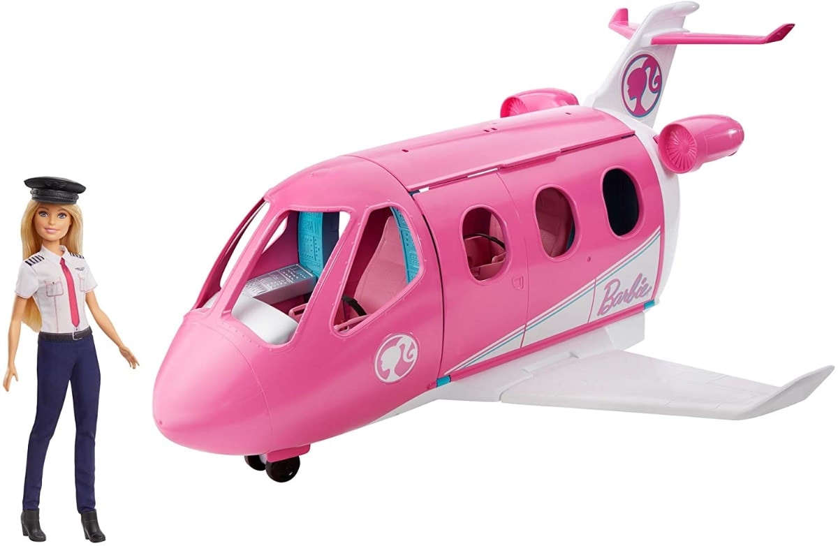 Barbie Avión de tus sueños, avión de juguete con muñeca y accesorios para muñecas 