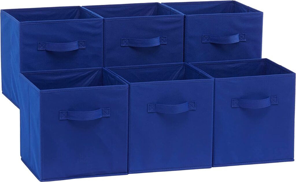 Amazon Basics - Cubos de almacenamiento plegables (pack de 6)