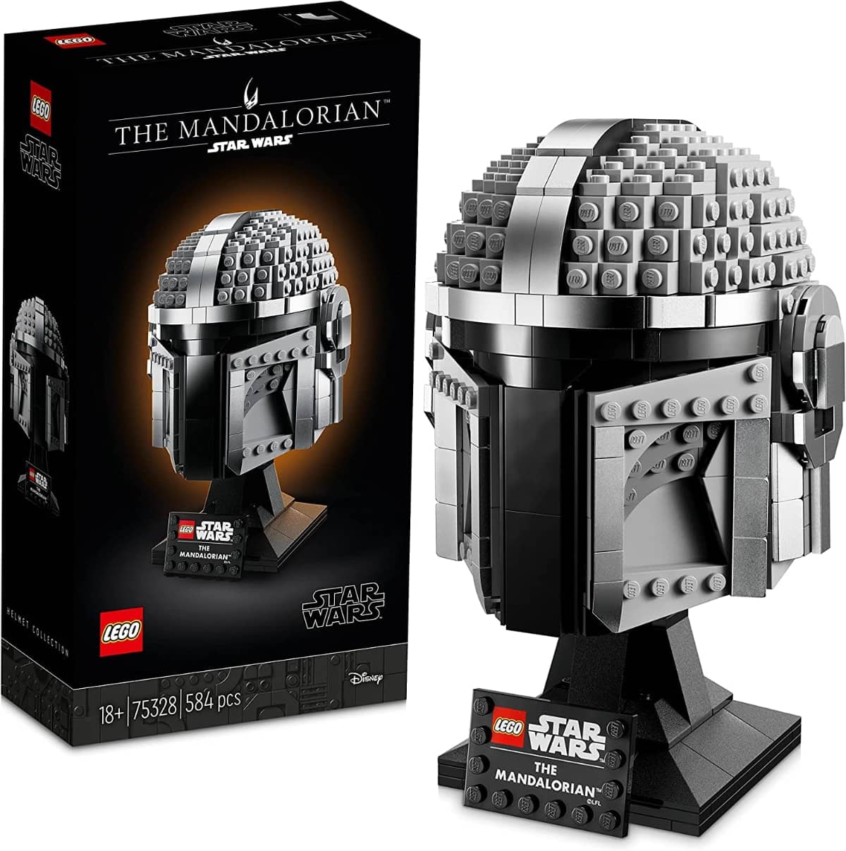 LEGO 75328 Star Wars Casco del Mandaloriano, Set de Maqueta para Construir