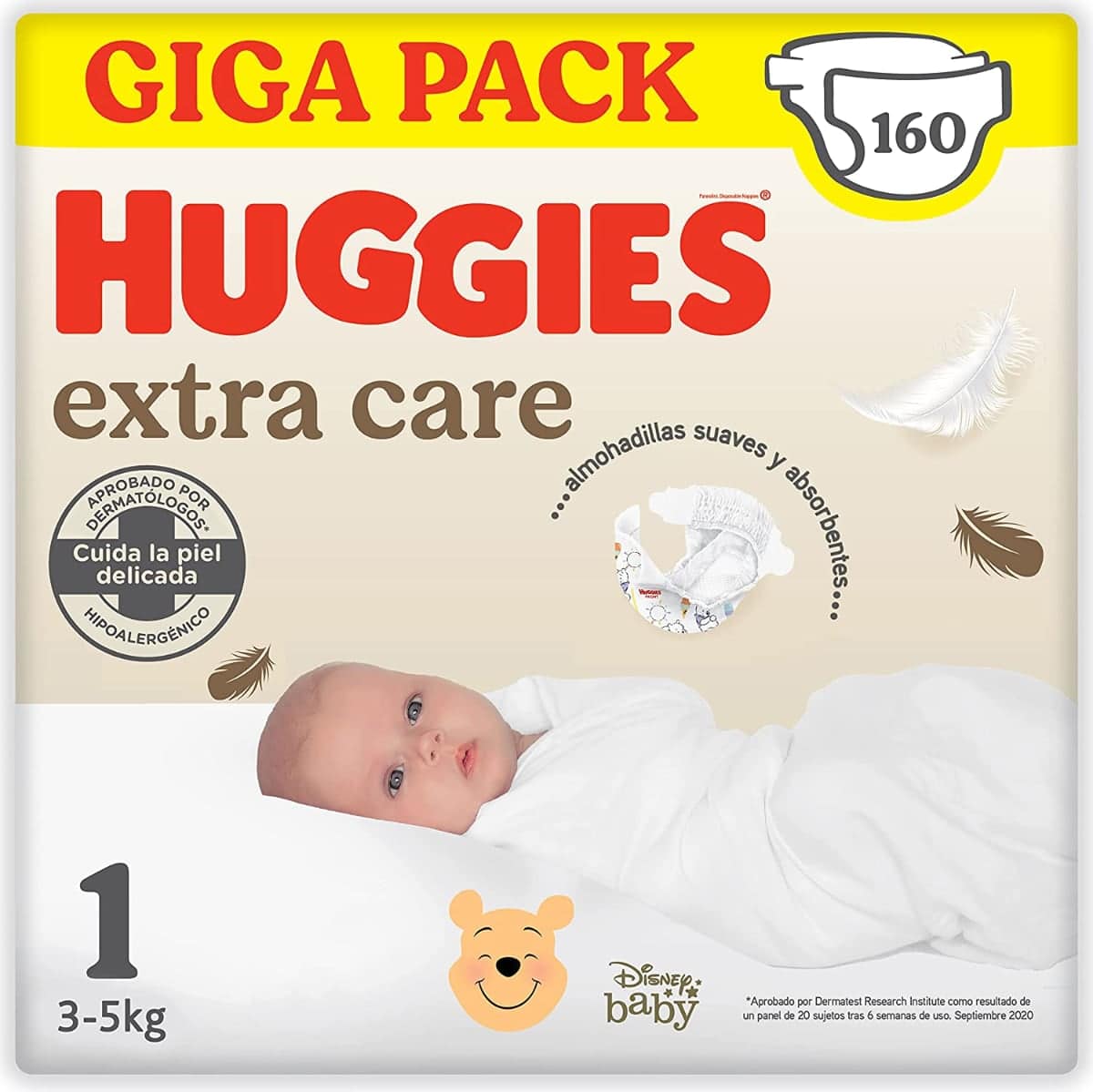 Huggies Extra Care Pañal para Bebé Recién Nacido con Disney Talla 1 (3-5 kg)